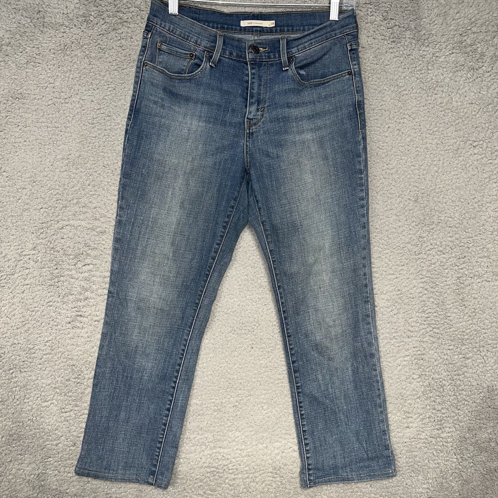 Levi's 505 Denim Jeans Women's‎ Size 28 x 24 Blue Medium Wash Straight Leg Pants